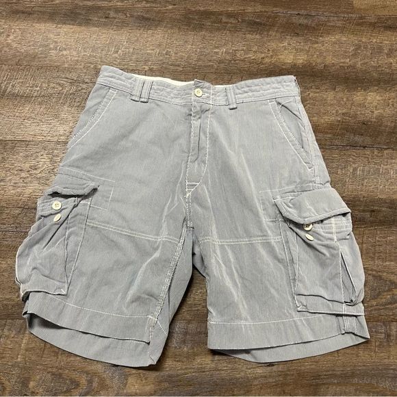 Polo Ralph Lauren Other - Polo Ralph Lauren Cargo Shorts Mens 35 Seersucker Blue Striped Classic Fit